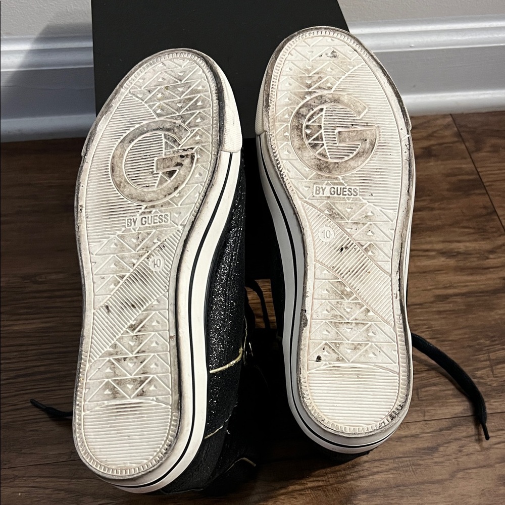 Guess Black and Gold High-Top Sneakers - Picture 7 of 7